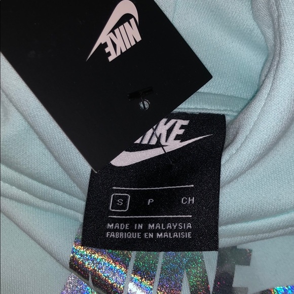 Nike girls hoodie small sky blue metallic - Picture 4 of 6